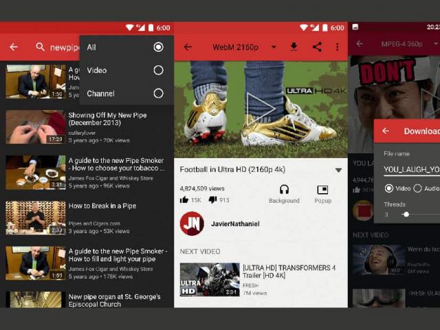 NewPipe – бесплатный аналог YouTube с опцией скачивания музыки и видео на Android Приложения типа ютуба